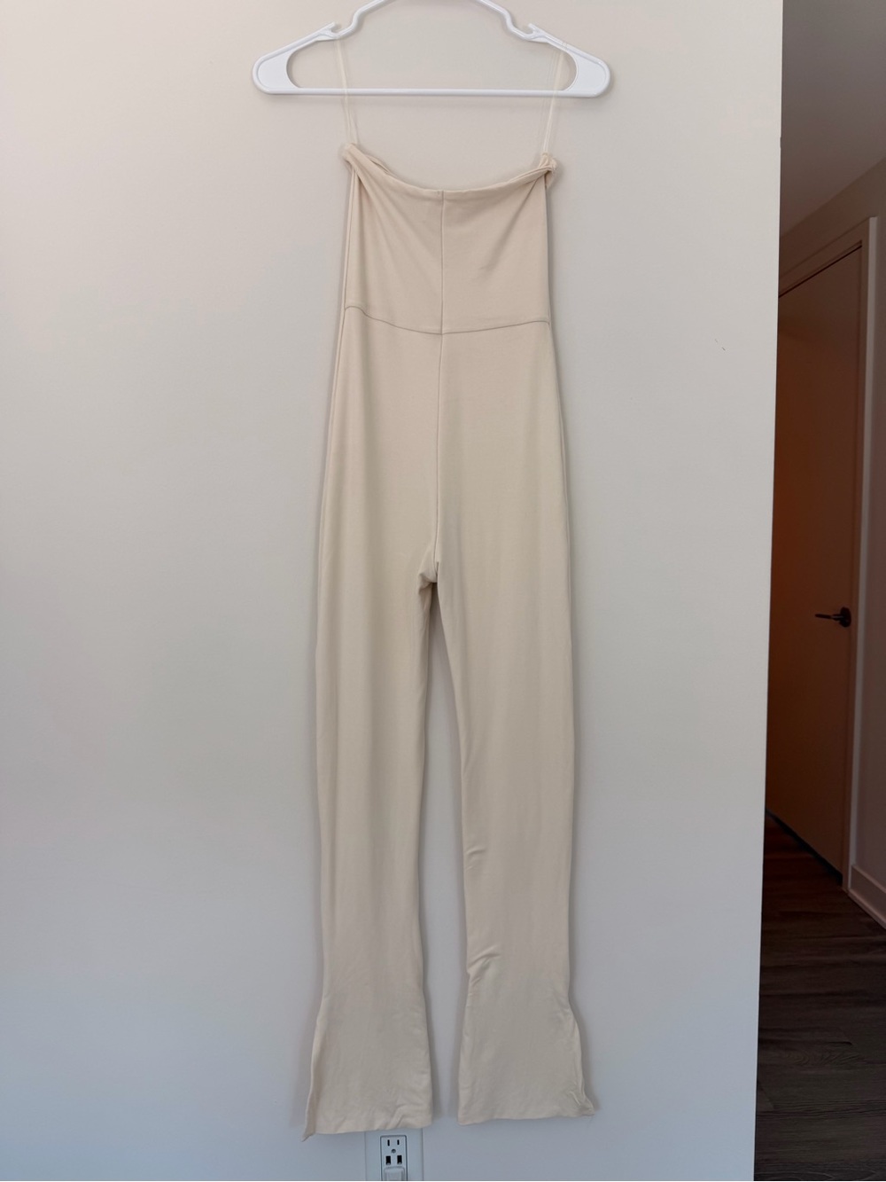 Jamila Strapless Flared Hem Jumpsuit in Ivory - Picture 7 of 8